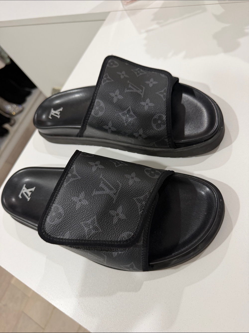 Louis Vuitton Black Monogram Adjustable Slide Sandals Miami mule - Picture 5 of 6